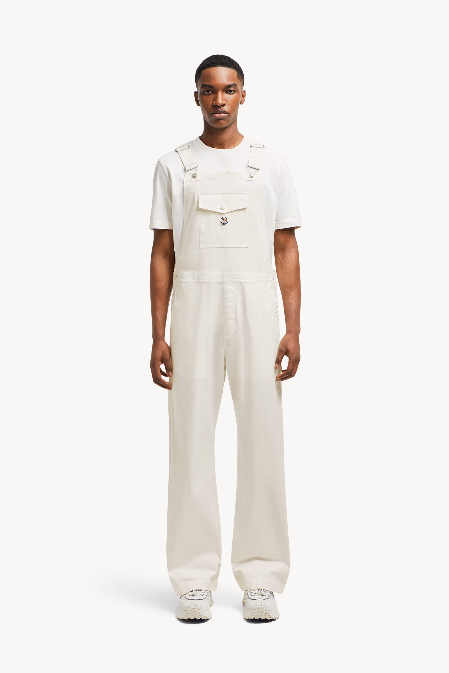 Peto de gabardina de algodón Blanco Moncler 3
